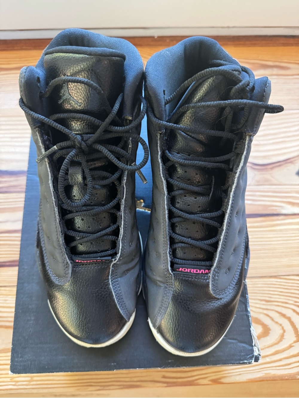 Jordan Men's Black Sneakers with Subtle Pink Accent